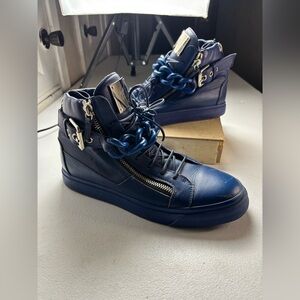 Giuseppe Zanotti Blue High-Top Sneakers